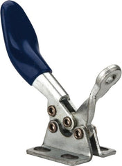 Gibraltar - 60 Lb Holding Capacity, Horizontal Handle, Manual Hold Down Toggle Clamp - 80° Handle Movement, 90° Bar Opening, Solid Bar, Flanged Base, Carbon Steel - Exact Tooling