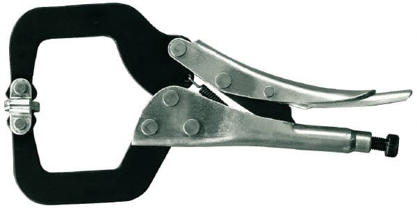 Gibraltar - 12-1/4" OAL C-Clamp Locking Pliers - 4-21/32" Jaw Depth, 5-3/8" Jaw Opening - Exact Tooling