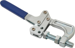Gibraltar - 800 Lb Load Capacity, 1.25" Throat Depth, 8.28" OAL, Carbon Steel Plier Clamp - M12x1.75 Spindle, 2.94" Open Throat Height, Blue Handle - Exact Tooling