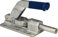 Gibraltar - 800 Lb Load Capacity, Flanged Base, Carbon Steel, Standard Straight Line Action Clamp - 6 Mounting Holes, 0.26" Mounting Hole Diam, 1/2" Plunger Diam, Straight Handle - Exact Tooling