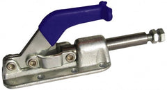 Gibraltar - 2,500 Lb Load Capacity, Flanged Base, Carbon Steel, Standard Straight Line Action Clamp - 6 Mounting Holes, 0.33" Mounting Hole Diam, 0.63" Plunger Diam, Straight Handle - Exact Tooling