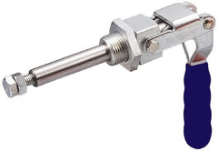 Gibraltar - 700 Lb Load Capacity, Flush Base, Carbon Steel, Standard Straight Line Action Clamp - 1" Mounting Hole Diam, 0.63" Plunger Diam, Straight Handle - Exact Tooling