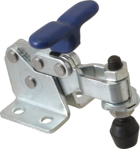 Gibraltar - 350 Lb Holding Capacity, Horizontal Handle, Manual Hold Down Toggle Clamp - 175° Handle Movement, 92° Bar Opening, U-Bar, Flanged Base, Carbon Steel - Exact Tooling