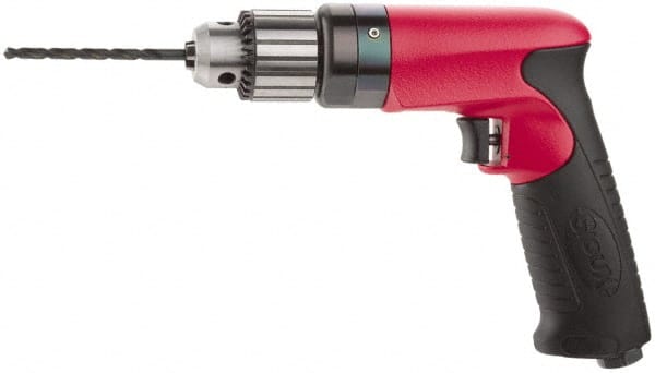 Sioux Tools - 1/4" Keyed Chuck - Pistol Grip Handle, 6,000 RPM, 11.8 LPS, 25 CFM, 0.6 hp - Exact Tooling