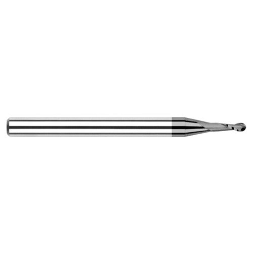 ‎5/64″ Dia. × 1/8″ Shank × 15/64″ DOC × 1-1/2″ OAL, Carbide DLC, Stub|Standard , 2 Flute, Ballnose End Mill - Exact Tooling