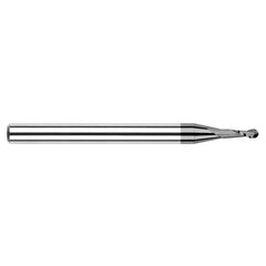 ‎5/64″ Dia. × 1/8″ Shank × 15/64″ DOC × 1-1/2″ OAL, Carbide DLC, Stub|Standard , 2 Flute, Ballnose End Mill - Exact Tooling