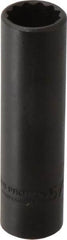 Proto - 5/8", 1/2" Drive, Deep Hand Socket - 12 Points, 3-1/4" OAL, Alloy Steel, Black Finish - Exact Tooling