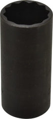 Proto - 1-1/8", 1/2" Drive, Deep Hand Socket - 12 Points, 3-1/4" OAL, Alloy Steel, Black Finish - Exact Tooling