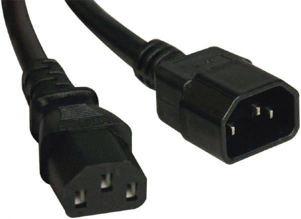 Tripp-Lite - 10', 14/3 Gauge/Conductors, Black Indoor Replacement Cord - 0 Receptacles, 15 Amps, 120 VAC, UL SJT, NEMA IEC-320 - Exact Tooling