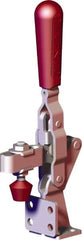 De-Sta-Co - 375 Lb Holding Capacity, Vertical Handle, Manual Hold Down Toggle Clamp - 56° Handle Movement, 96° Bar Opening, U-Bar, Flanged Base, Carbon Steel - Exact Tooling