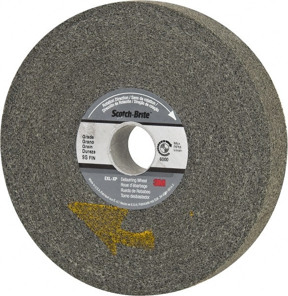 3M - 6" Diam, 1" Face Width, 1" Center Hole, Fine Grade, Silicon Carbide Deburring Wheel - Convolute, Extra Hard Density 9 Grade, 6,000 RPM - Exact Tooling