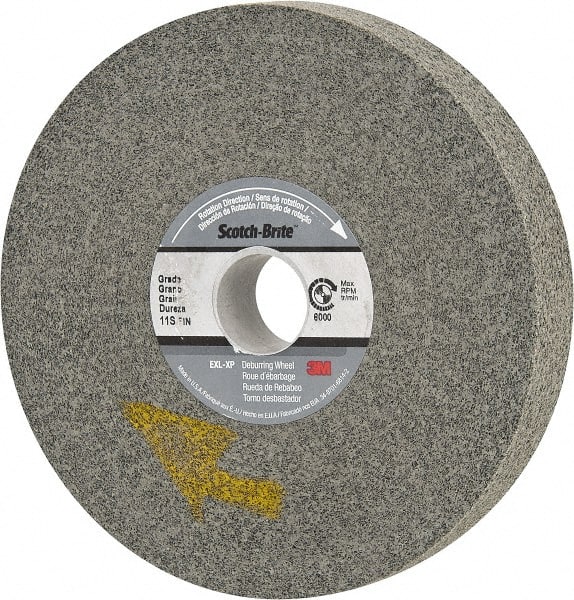 3M - 6" Diam, 1" Face Width, 1" Center Hole, Fine Grade, Silicon Carbide Deburring Wheel - Convolute, Hard Density 11 Grade, 6,000 RPM - Exact Tooling