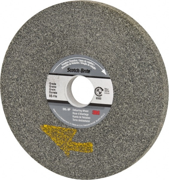 3M - 6" Diam, 1/2" Face Width, 1" Center Hole, Fine Grade, Silicon Carbide Deburring Wheel - Convolute, Extra Hard Density 9 Grade, 6,000 RPM - Exact Tooling