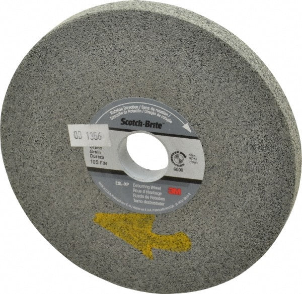 3M - 6" Diam, 1/2" Face Width, 1" Center Hole, Fine Grade, Silicon Carbide Deburring Wheel - Convolute, Hard Density 10 Grade, 6,000 RPM - Exact Tooling