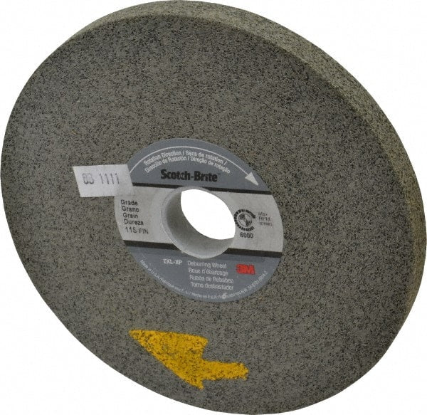 3M - 6" Diam, 1/2" Face Width, 1" Center Hole, Fine Grade, Silicon Carbide Deburring Wheel - Convolute, Hard Density 11 Grade, 3,000 RPM - Exact Tooling