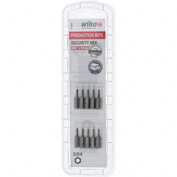 Wiha - 25mm Hex Screwdriver Bit - 1/4" Drive, 1" OAL - Exact Tooling