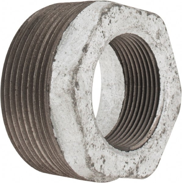 Made in USA - Class 150, 2-1/2 x 1-1/2" Galvanized Pipe Hex Bushing - Threaded, Malleable Iron - Exact Tooling