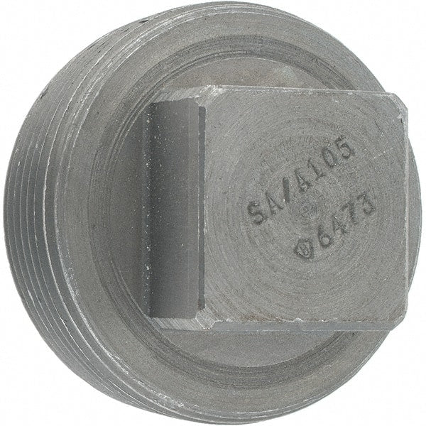 Made in USA - Size 2-1/2", Class 3,000, Forged Carbon Steel Black Pipe Square Plug - 3,000 psi, Threaded End Connection - Exact Tooling