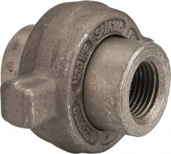 Made in USA - Size 1/2", Class 3,000, Forged Carbon Steel Black Pipe Lug Union - 3,000 psi, Threaded End Connection - Exact Tooling