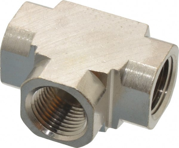 Value Collection - 3/8" Internal Pipe, Brass Union Tee - FNPT - Exact Tooling