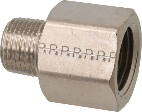Value Collection - 1/2 x 3/8" Internal Pipe, Brass Adapter - FNPT x MNPT - Exact Tooling