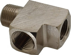 Value Collection - 1/2" Internal Pipe, Brass Street Tee - FNPT x MNPT - Exact Tooling