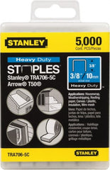 Stanley - 27/64" Wide Galvanized Steel Heavy Duty Power Crown Staples - 3/8" Leg Length - Exact Tooling