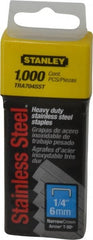 Stanley - 27/64" Wide Stainless Steel Narrow Crown Staples - 1/4" Leg Length - Exact Tooling