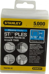 Stanley - 27/64" Wide Galvanized Steel Heavy Duty Power Crown Staples - 5/16" Leg Length - Exact Tooling