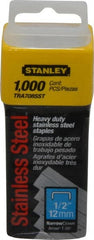 Stanley - 27/64" Wide Stainless Steel Narrow Crown Staples - 1/2" Leg Length - Exact Tooling