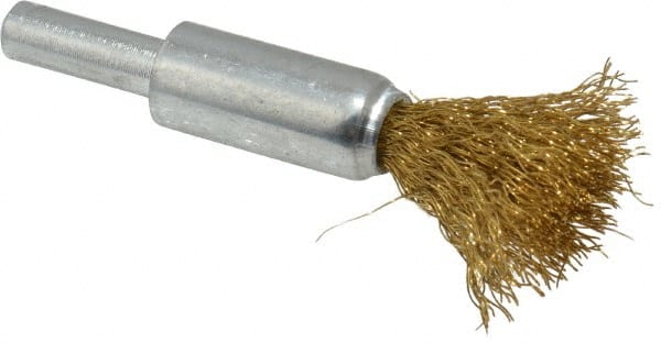 Value Collection - 1/2" Brush Diam, End Brush - Fine Grade, 1/4" Diam Shank, 20,000 Max RPM - Exact Tooling
