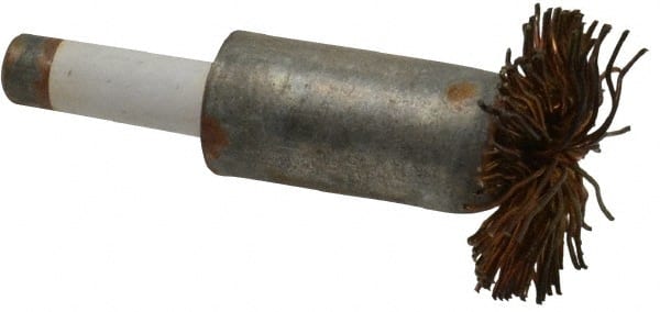 Value Collection - 1/2" Brush Diam, End Brush - Coarse Grade, 1/4" Diam Shank, 20,000 Max RPM - Exact Tooling