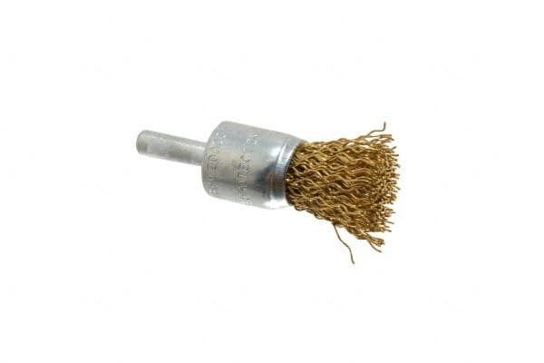 Value Collection - 3/4" Brush Diam, End Brush - Coarse Grade, 1/4" Diam Shank, 20,000 Max RPM - Exact Tooling