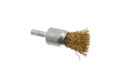 Value Collection - 3/4" Brush Diam, End Brush - Coarse Grade, 1/4" Diam Shank, 20,000 Max RPM - Exact Tooling