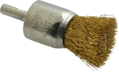 Value Collection - 1" Brush Diam, End Brush - Fine Grade, 1/4" Diam Shank, 20,000 Max RPM - Exact Tooling