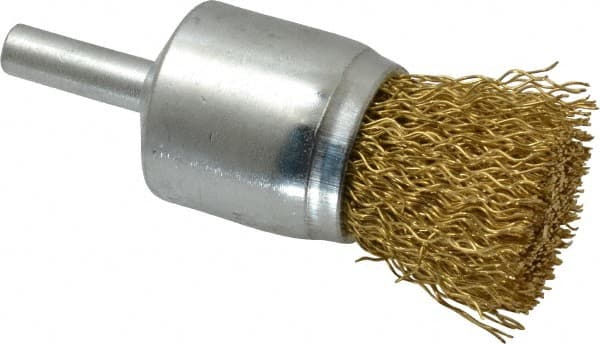 Value Collection - 1" Brush Diam, End Brush - 1/4" Diam Shank, 20,000 Max RPM - Exact Tooling