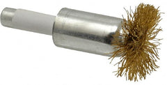 Value Collection - 1" Brush Diam, Flared End Brush - Fine Grade, 1/4" Diam Shank, 15,000 Max RPM - Exact Tooling