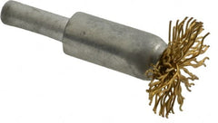 Value Collection - 1" Brush Diam, Flared End Brush - Coarse Grade, 1/4" Diam Shank, 15,000 Max RPM - Exact Tooling