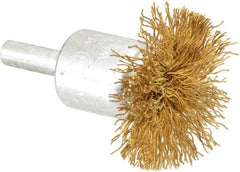 Value Collection - 3/4" Brush Diam, Flared End Brush - Medium Grade, 1/4" Diam Shank, 15,000 Max RPM - Exact Tooling