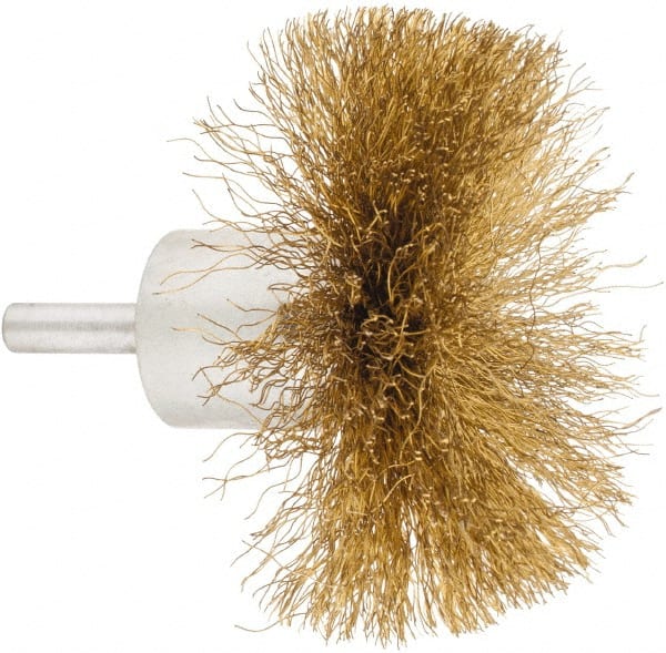 Value Collection - 3" Brush Diam, Flared End Brush - Fine Grade, 1/4" Diam Shank, 15,000 Max RPM - Exact Tooling