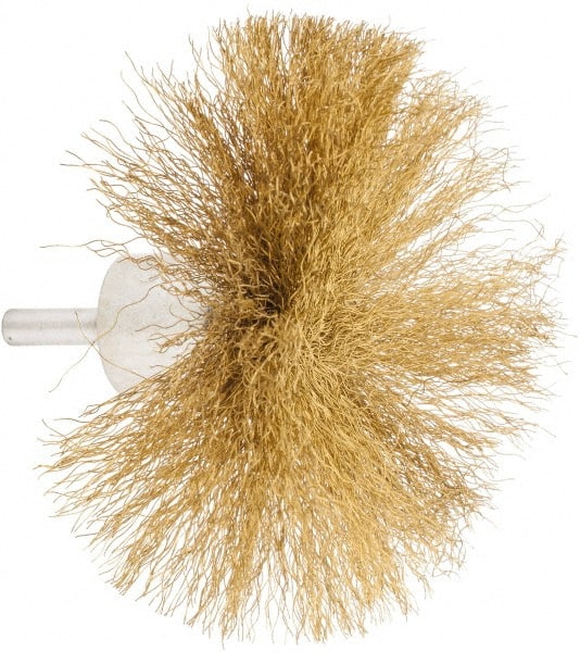 Value Collection - 4" Brush Diam, Flared End Brush - Fine Grade, 1/4" Diam Shank, 15,000 Max RPM - Exact Tooling