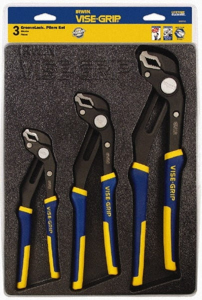 Irwin - 3 Piece GrooveLock Plier Set - Comes in Storage Tray - Exact Tooling