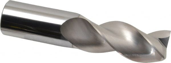 SGS - 1", 2" LOC, 1" Shank Diam, 4-1/2" OAL, 3 Flute, Solid Carbide Square End Mill - Single End, TiB2 Finish, Spiral Flute, 38° Helix, Right Hand Cut, Right Hand Flute, Series 43 - Exact Tooling