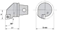 Kennametal - Right Hand Cut, Size KM32, CC.. Insert Compatiblity, Internal Modular Turning & Profiling Cutting Unit Head - 22mm Ctr to Cutting Edge, 35mm Head Length, Through Coolant, Series Screw-On - Exact Tooling