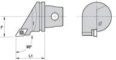 Kennametal - Right Hand Cut, Size KM32, DC.. Insert Compatiblity, External Modular Turning & Profiling Cutting Unit Head - 22mm Ctr to Cutting Edge, 35mm Head Length, Through Coolant, Series Screw-On - Exact Tooling