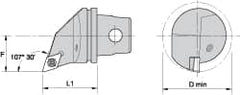 Kennametal - Left Hand Cut, Size KM32, DC.. Insert Compatiblity, Internal Modular Turning & Profiling Cutting Unit Head - 22mm Ctr to Cutting Edge, 35mm Head Length, Through Coolant, Series Screw-On - Exact Tooling