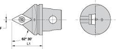 Kennametal - Neutral Cut, Size KM32, DC.. Insert Compatiblity, External Modular Turning & Profiling Cutting Unit Head - 35mm Head Length, Through Coolant, Series Screw-On - Exact Tooling