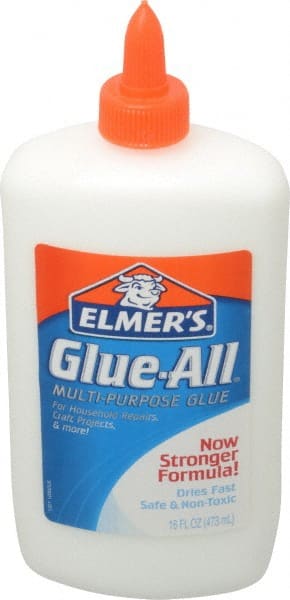 Elmer's - 16 oz Bottle White All Purpose Glue - 5 min Working Time, Bonds to Ceramic, Fabric, Leather, Paper & Wood - Exact Tooling