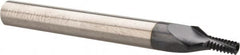 Carmex - #10-32, #12-32, #8-32 UNC, UNEF, UNF, 0.126" Cutting Diam, 3 Flute, Solid Carbide Helical Flute Thread Mill - Internal Thread, 0.27" LOC, 2-1/2" OAL, 1/4" Shank Diam - Exact Tooling