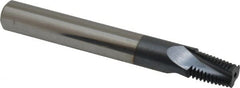 Carmex - 1/8-27 NPTF, 0.299" Cutting Diam, 3 Flute, Solid Carbide Helical Flute Thread Mill - Internal/External Thread, 0.43" LOC, 2-1/2" OAL, 5/16" Shank Diam - Exact Tooling